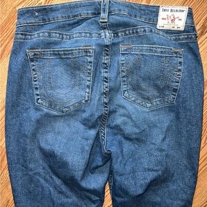True Religion -JENNIE Curvy High Rise Button Fly Skinny Denim Blue Jeans Size 36